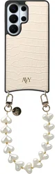 AVY Samsung Galaxy S26 Ultra - Essential Kit - Croco Beige - Cupid Pearl afbeelding