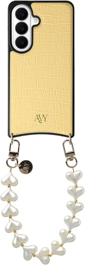 AVY Samsung Galaxy S26 - Essential Kit - Croco Geel - Cupid Pearl afbeelding 1