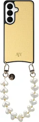 AVY Samsung Galaxy S26 - Essential Kit - Croco Geel - Cupid Pearl afbeelding