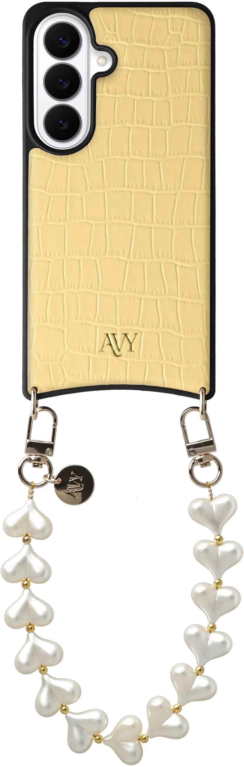 AVY Samsung Galaxy S26 Plus - Essential Kit - Croco Geel - Cupid Pearl afbeelding 1