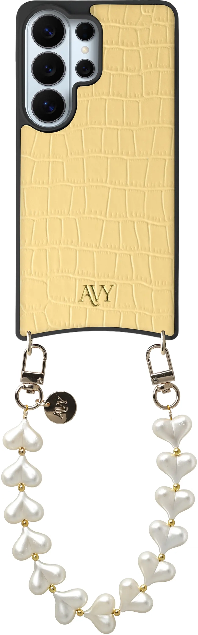 AVY Samsung Galaxy S26 Ultra - Essential Kit - Croco Geel - Cupid Pearl afbeelding 1