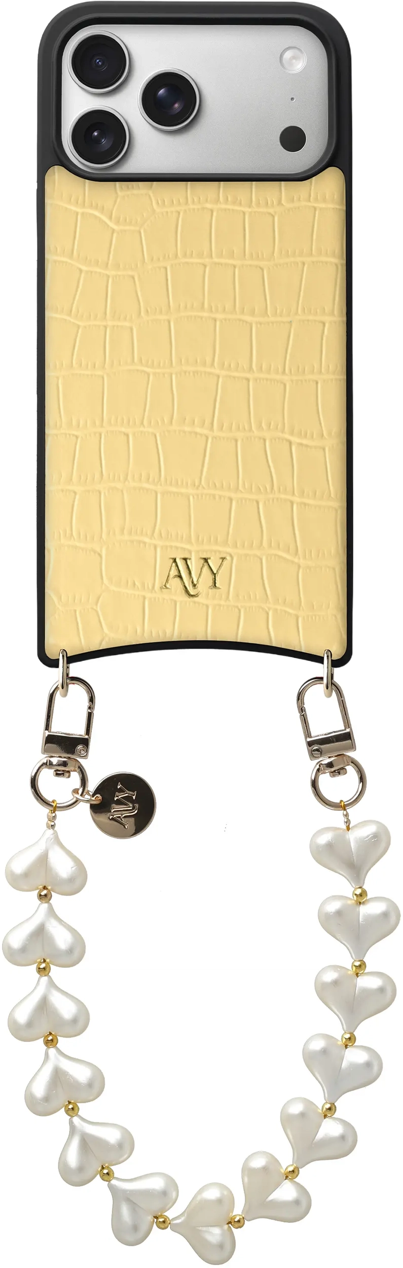 AVY Apple iPhone 17 Pro Max - Essential Kit - Croco Geel - Cupid Pearl afbeelding 1