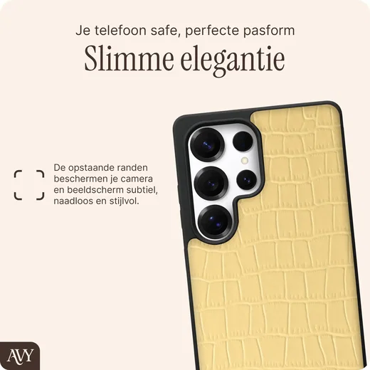 AVY Samsung Galaxy S25 Ultra - Essential Kit - Croco Geel - Cupid Pearl afbeelding 9