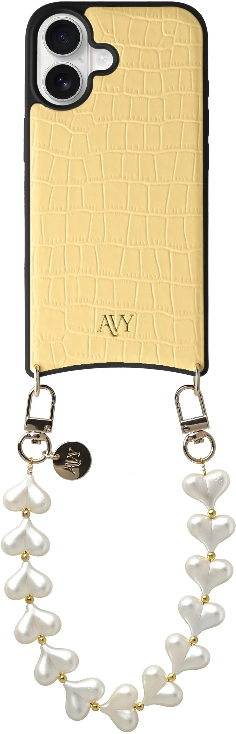 AVY Apple iPhone 16 - Essential Kit - Croco Geel - Cupid Pearl afbeelding 1