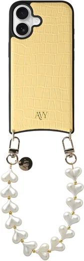 AVY Apple iPhone 16 - Essential Kit - Croco Geel - Cupid Pearl afbeelding 1