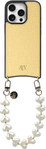 AVY Apple iPhone 16 Pro - Essential Kit - Croco Geel - Cupid Pearl afbeelding 1