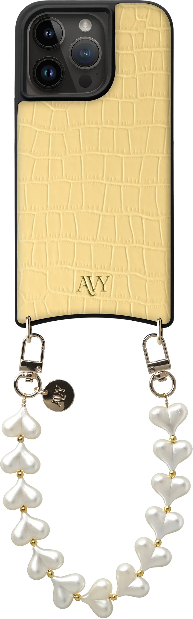 AVY Apple iPhone 15 Pro - Essential Kit - Croco Geel - Cupid Pearl afbeelding 1