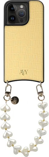 AVY Apple iPhone 15 Pro - Essential Kit - Croco Geel - Cupid Pearl afbeelding 1