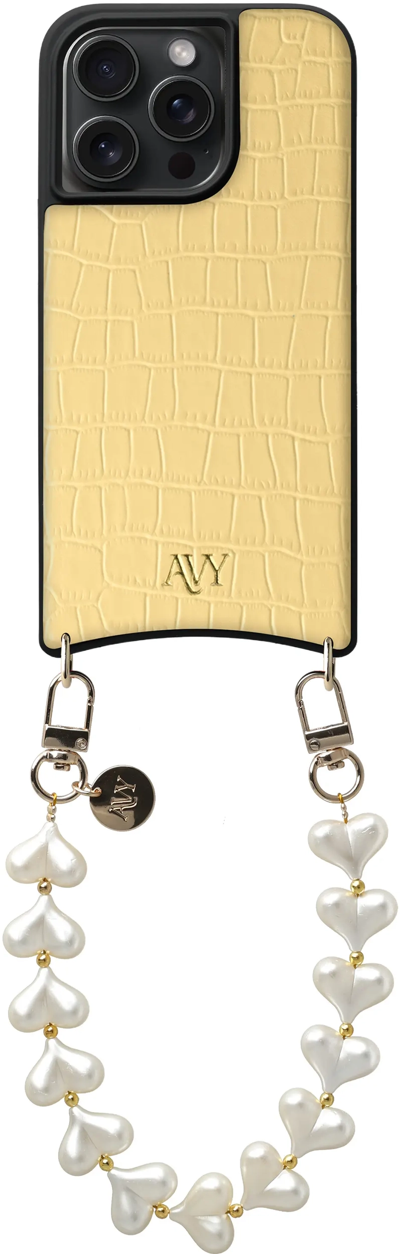 AVY Apple iPhone 15 Pro Max - Essential Kit - Croco Geel - Cupid Pearl afbeelding 1
