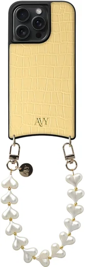 AVY Apple iPhone 15 Pro Max - Essential Kit - Croco Geel - Cupid Pearl afbeelding 1