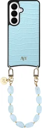 AVY Samsung Galaxy S26 Plus - Essential Kit - Croco Blauw - Rocher Blue afbeelding