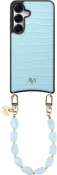 AVY Samsung Galaxy S25 / S24 - Essential Kit - Croco Blauw - Rocher Blue