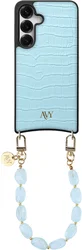 AVY Samsung Galaxy S25 / S24 - Essential Kit - Croco Blauw - Rocher Blue afbeelding