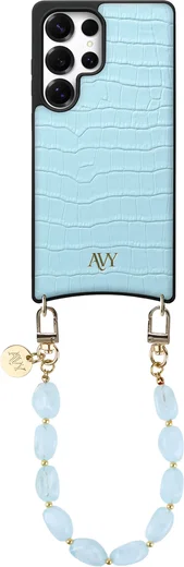 AVY Samsung Galaxy S25 Ultra - Essential Kit - Croco Blauw - Rocher Blue afbeelding 1