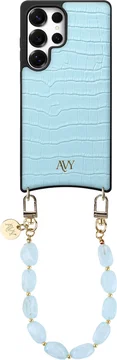 AVY Samsung Galaxy S25 Ultra - Essential Kit - Croco Blauw - Rocher Blue