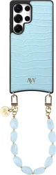 AVY Samsung Galaxy S25 Ultra - Essential Kit - Croco Blauw - Rocher Blue afbeelding