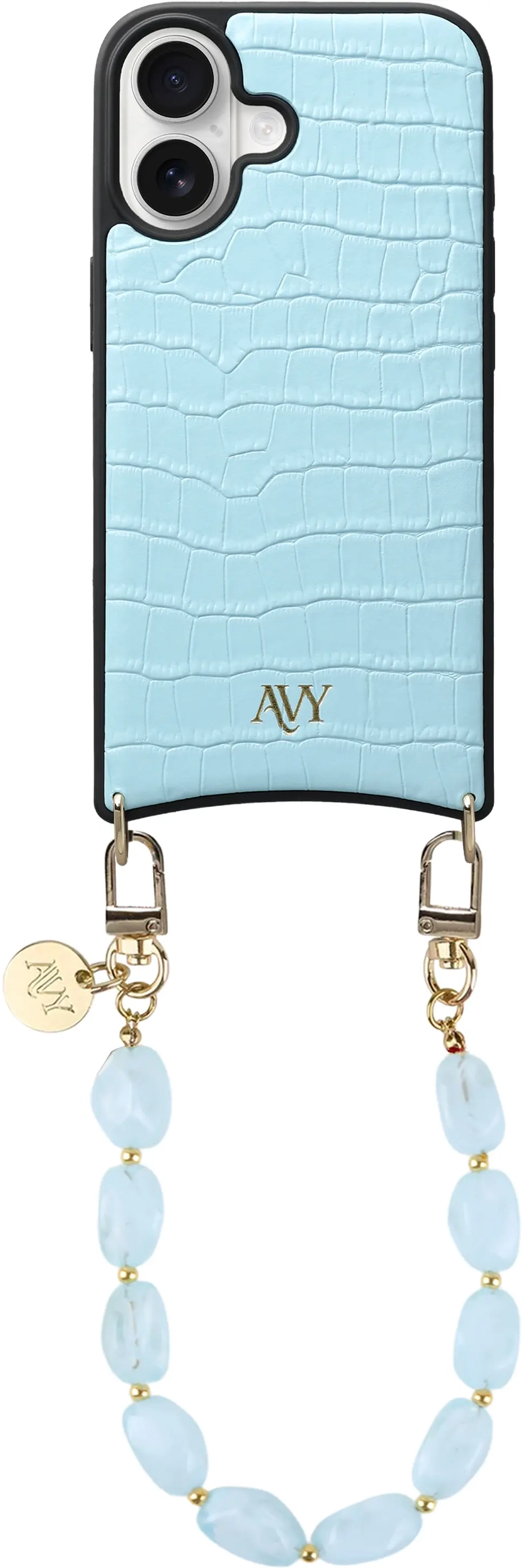AVY Apple iPhone 16 - Essential Kit - Croco Blauw - Rocher Blue afbeelding 1