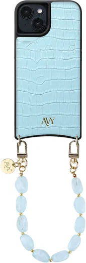 AVY Apple iPhone 15 - Essential Kit - Croco Blauw - Rocher Blue afbeelding 1