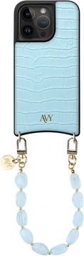 AVY Apple iPhone 15 Pro - Essential Kit - Croco Blauw - Rocher Blue