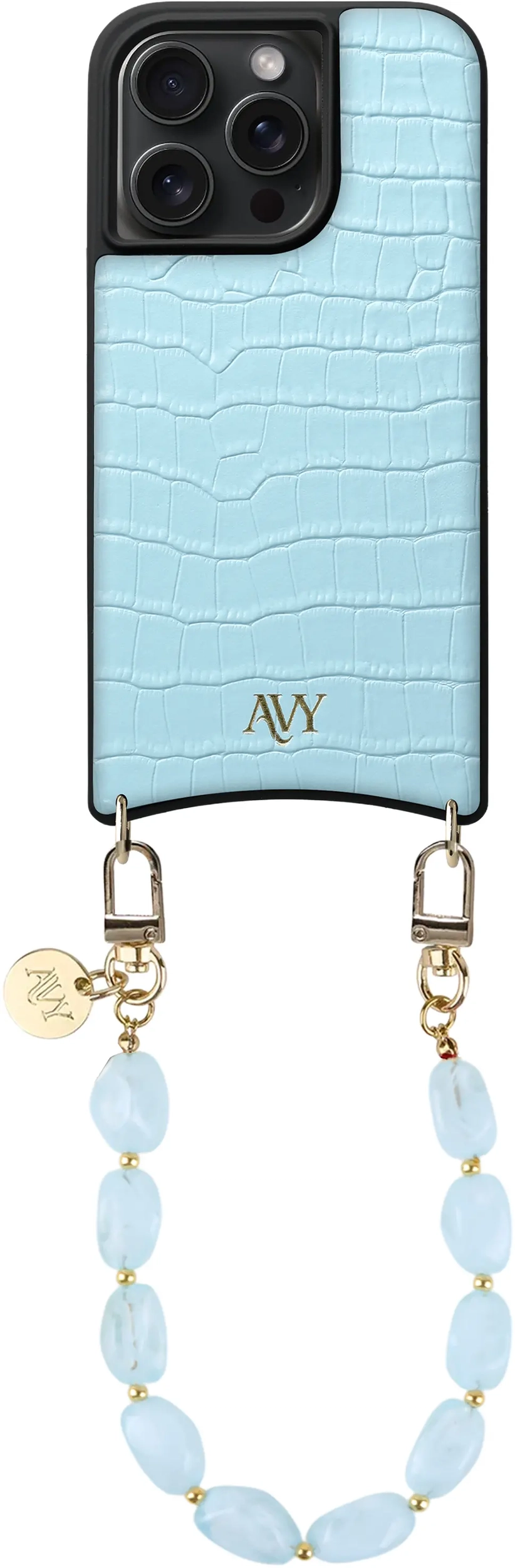AVY Apple iPhone 15 Pro Max - Essential Kit - Croco Blauw - Rocher Blue afbeelding 1