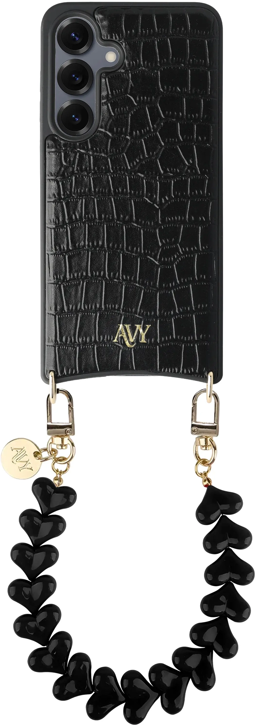 AVY Samsung Galaxy S25 / S24 - Essential Kit - Croco Zwart - Cupid Black afbeelding 1