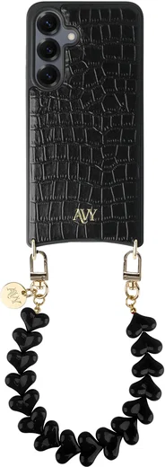 AVY Samsung Galaxy S25 / S24 - Essential Kit - Croco Zwart - Cupid Black afbeelding 1