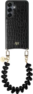 AVY Samsung Galaxy S25 / S24 - Essential Kit - Croco Zwart - Cupid Black