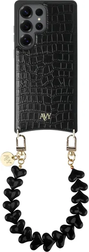 AVY Samsung Galaxy S25 Ultra - Essential Kit - Croco Zwart - Cupid Black afbeelding 1