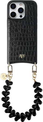 AVY Apple iPhone 16 Pro - Essential Kit - Croco Zwart - Cupid Black afbeelding 1