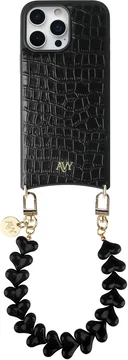 AVY Apple iPhone 16 Pro Max - Essential Kit - Croco Zwart - Cupid Black