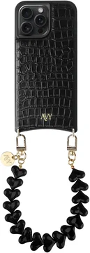 AVY Apple iPhone 15 Pro Max - Essential Kit - Croco Zwart - Cupid Black