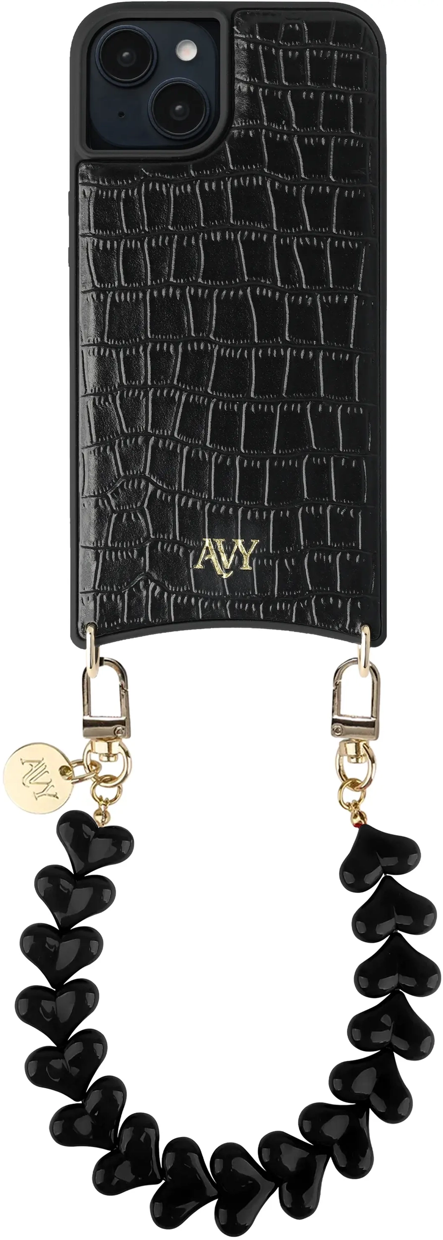 AVY Apple iPhone 14 / 13 - Essential Kit - Croco Zwart - Cupid Black afbeelding 1