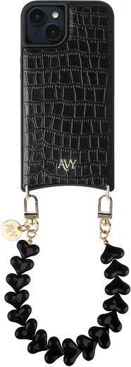 AVY Apple iPhone 14 / 13 - Essential Kit - Croco Zwart - Cupid Black afbeelding 1