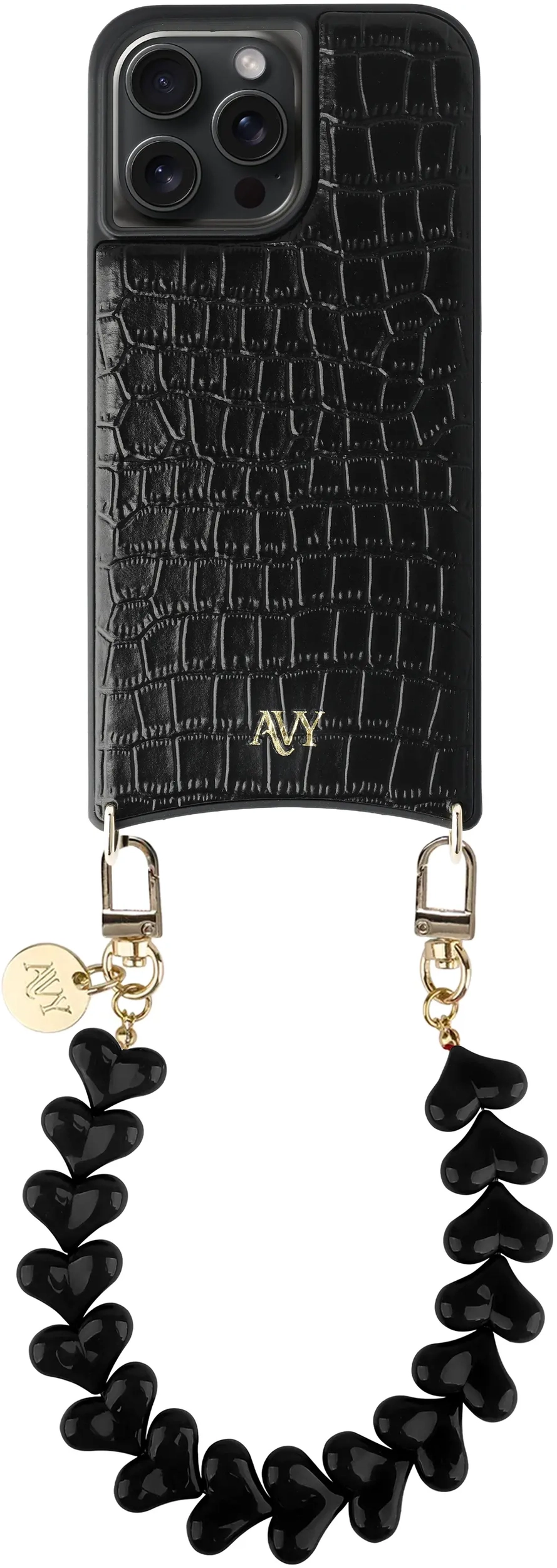 AVY Apple iPhone 14 Pro - Essential Kit - Croco Zwart - Cupid Black afbeelding 1