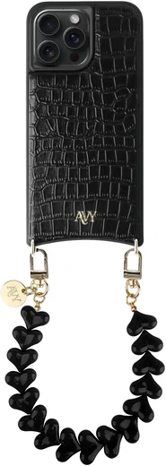 AVY Apple iPhone 14 Pro - Essential Kit - Croco Zwart - Cupid Black afbeelding 1