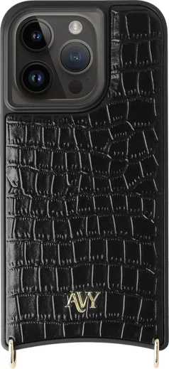 AVY Apple iPhone 14 Pro - Essential Kit - Croco Zwart - Cupid Black afbeelding 11