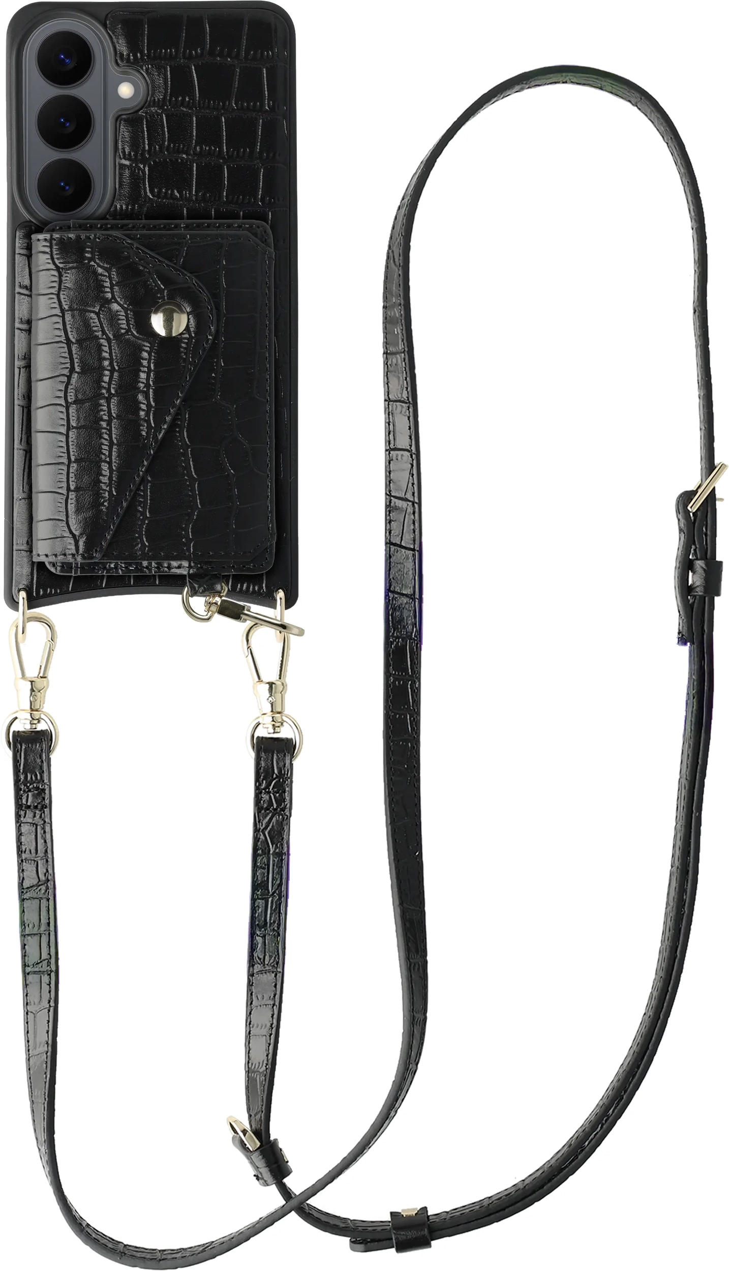 AVY Samsung Galaxy S26 Plus - Styled Kit - Croco Zwart - Long Leather afbeelding 1