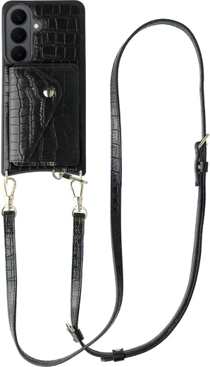 AVY Samsung Galaxy S26 Plus - Styled Kit - Croco Zwart - Long Leather afbeelding 1