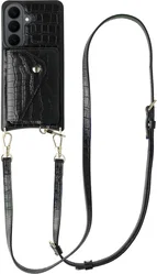 AVY Samsung Galaxy S26 Plus - Styled Kit - Croco Zwart - Long Leather afbeelding