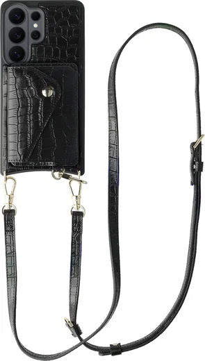 AVY Samsung Galaxy S26 Ultra - Styled Kit - Croco Zwart - Long Leather afbeelding 1