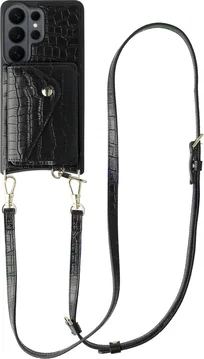 AVY Samsung Galaxy S26 Ultra - Styled Kit - Croco Zwart - Long Leather