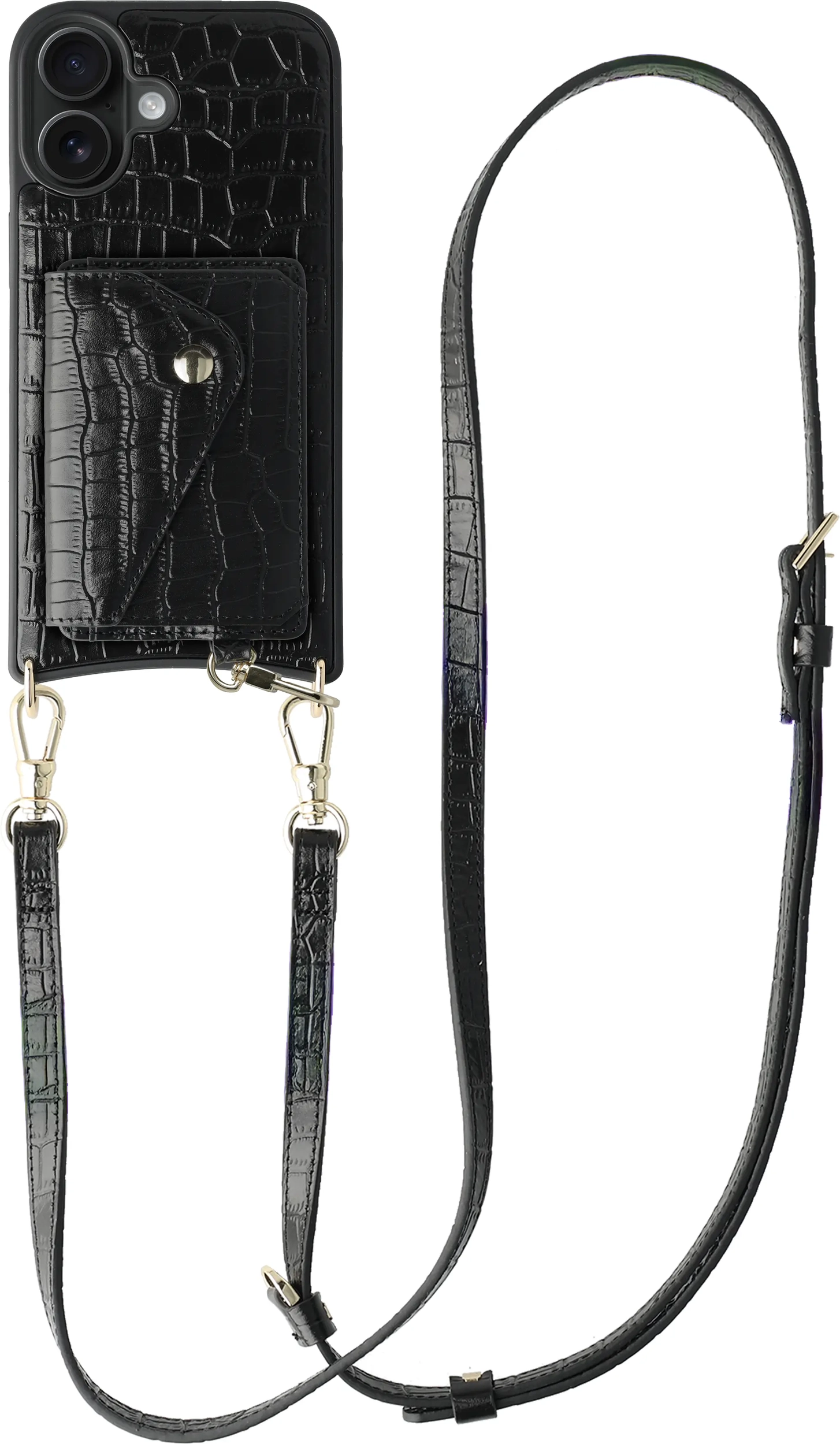 AVY Apple iPhone 17 - Styled Kit - Croco Zwart - Long Leather afbeelding 1