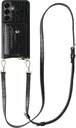 AVY Samsung Galaxy S25 / S24 - Styled Kit - Croco Zwart - Long Leather