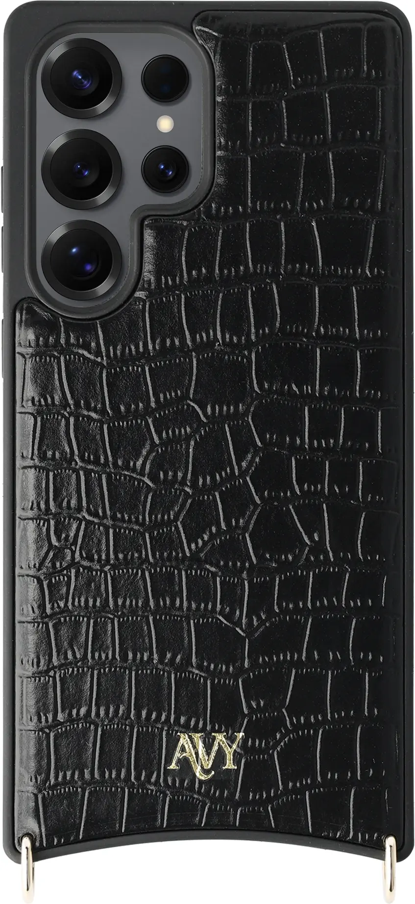 AVY Samsung Galaxy S25 Ultra - Styled Kit - Croco Zwart - Long Leather afbeelding 13