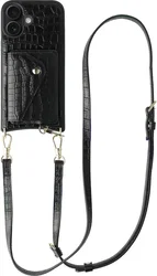 AVY Apple iPhone 16 - Styled Kit - Croco Zwart - Long Leather afbeelding
