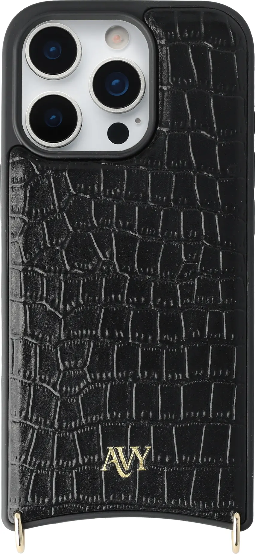 AVY Apple iPhone 16 Pro - Styled Kit - Croco Zwart - Long Leather afbeelding 14