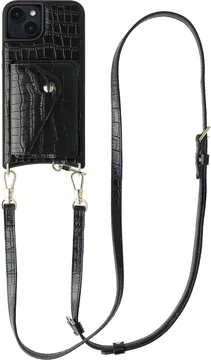 AVY Apple iPhone 15 - Styled Kit - Croco Zwart - Long Leather