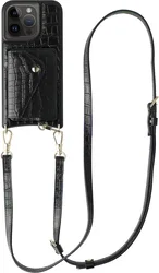 AVY Apple iPhone 15 Pro - Styled Kit - Croco Zwart - Long Leather afbeelding