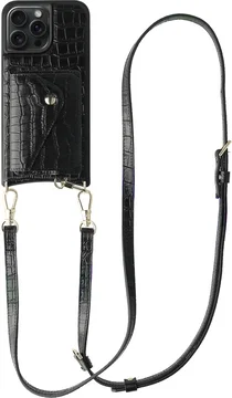 AVY Apple iPhone 15 Pro Max - Styled Kit - Croco Zwart - Long Leather