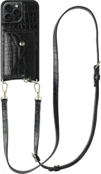 AVY Apple iPhone 15 Pro Max - Styled Kit - Croco Zwart - Long Leather afbeelding